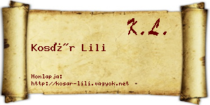 Kosár Lili névjegykártya